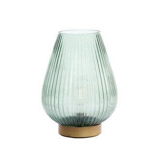 Light & Living Tafellamp LED TAJERA glas  donker groen+goud - 2 afmetingen