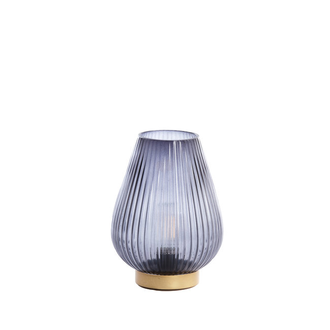 Light en Living Tafellamp LED TAJERA glas grijs+goud - 2 afmetingen