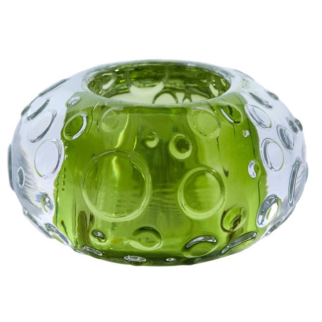 Light en Living Theelicht FINLEY glas licht groen - 2 afmetingen