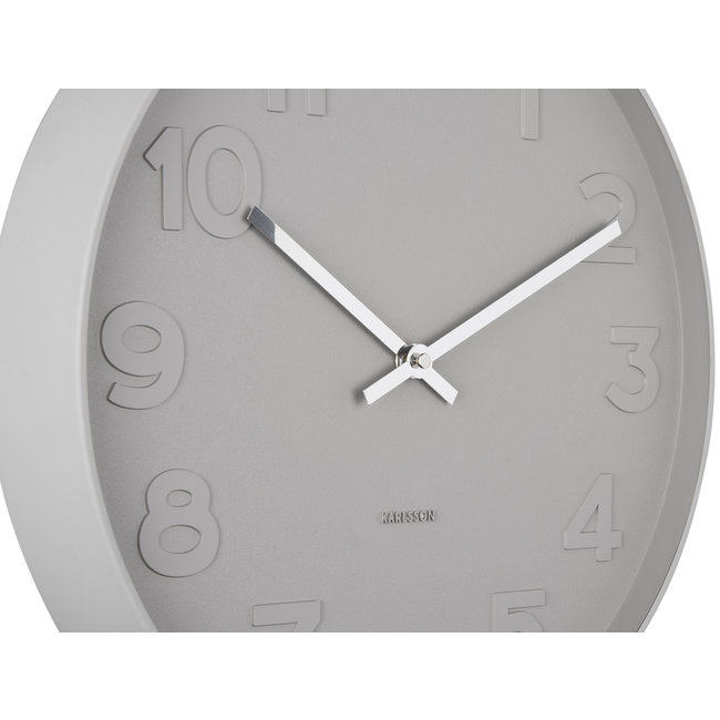 Karlsson Klok Mr. Grey Numbers grijs Ø 37.5 cm