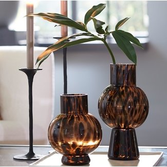 Light en Living Vaas NARRA glas bruin-donker bruin - diverse afmetingen