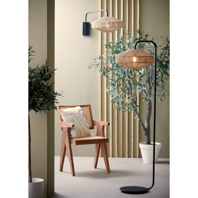 Light en Living Vloerlamp Ø43x164 cm LYRA naturel+mat  zwart