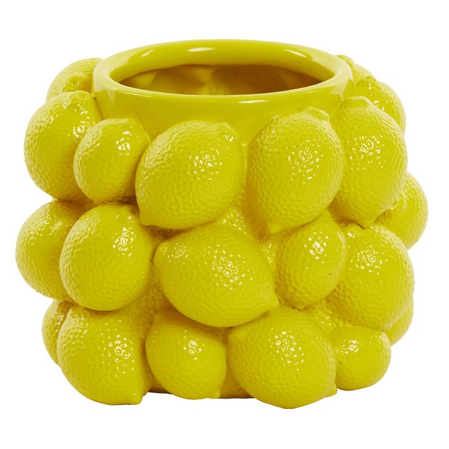 Light en Living Vaas deco LEMON geel - 14 cm hoog