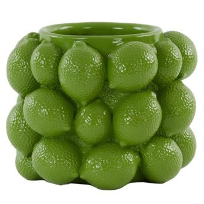 Light en Living Vaas deco LEMON groen - 14 cm hoog