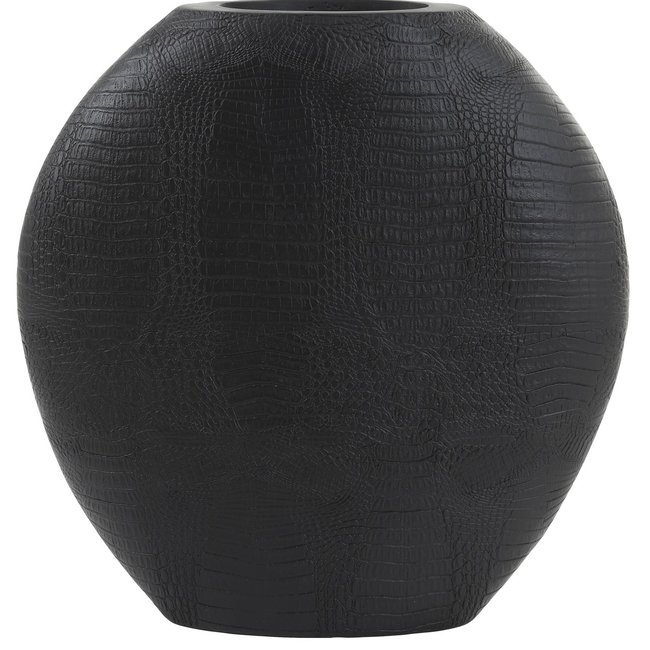 Light en Living Vaas deco 39x11x40 cm SKELD mat zwart