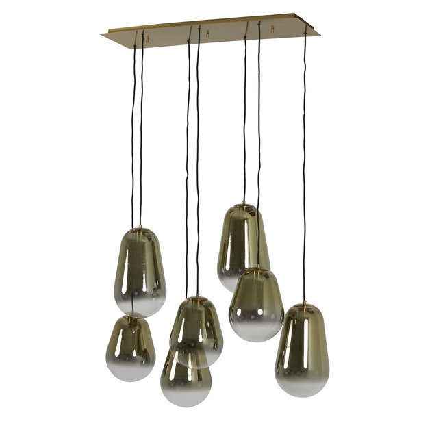 Light en Living Hanglamp 7L 100x35x69 cm MAEVE glas  goud-helder+goud