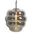 Light en Living Hanglamp MISTY glas  smoke+mat zwart - 2 maten