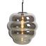 Light & Living Hanglamp MISTY glas  smoke+mat zwart - 2 maten