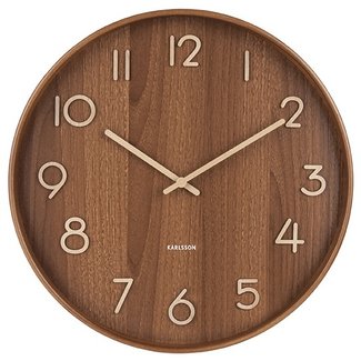 Karlsson Wandklok Pure Medium Dark Wood Ø 40 cm