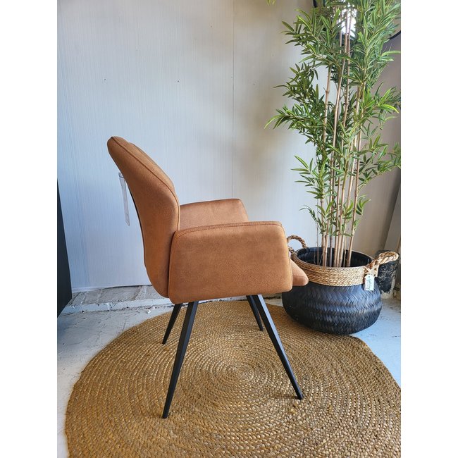 WoonMax Eettafelstoel Puck Zorro - Cognac, Antraciet, Groen, Clay, Zand of Taupe