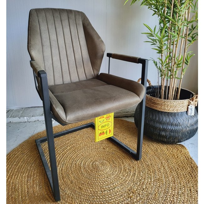 WoonMax Eettafelstoel Vera Zorro - Cognac, Antraciet en Groen