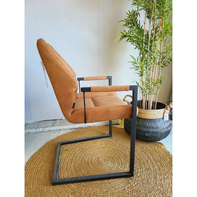 WoonMax Eettafelstoel Vera Zorro - Cognac, Antraciet en Groen