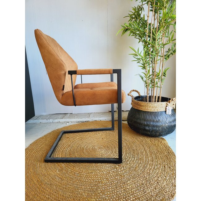 WoonMax Eettafelstoel Vera Zorro - Cognac, Antraciet en Groen