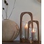 Light & Living Windlicht Ø21,5x35 cm ANOSY glas  helder+hout naturel