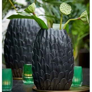 Light en Living Vaas deco FEDER zwart