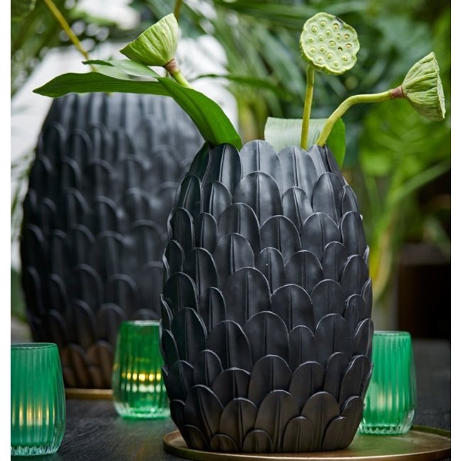 Light en Living Vaas deco FEDER zwart