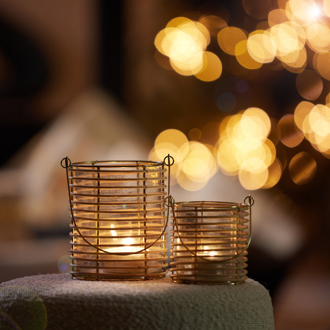 Light en Living Windlicht OSANA bamboe naturel - Ø8x9 cm