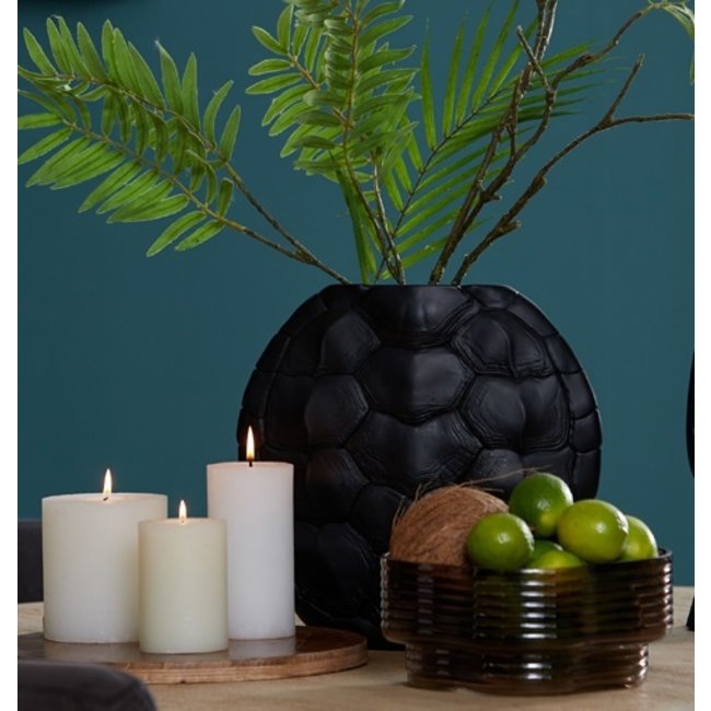 Light & Living Vaas deco 29,5x8x30 cm TURTLE mat  zwart