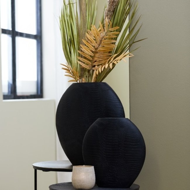 Light en Living Vaas deco 50x15x50 cm SKELD mat zwart
