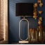 Light en Living Lampenkap ovaal recht VELOURS zwart-taupe - diverse maten