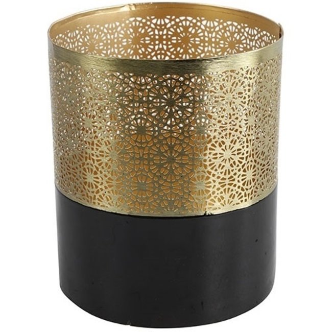 Countryfield Theelicht Mathilde zwart/goud