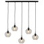 Light en Living Hanglamp 5L 104x20x120 cm RAKEL mat  zwart+helder
