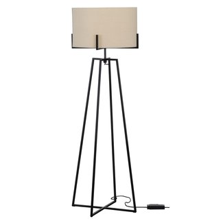 Woood Holly Vloerlamp Zwart/naturel