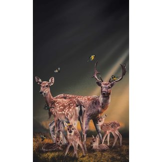 Wandkraft Thee Deer Family