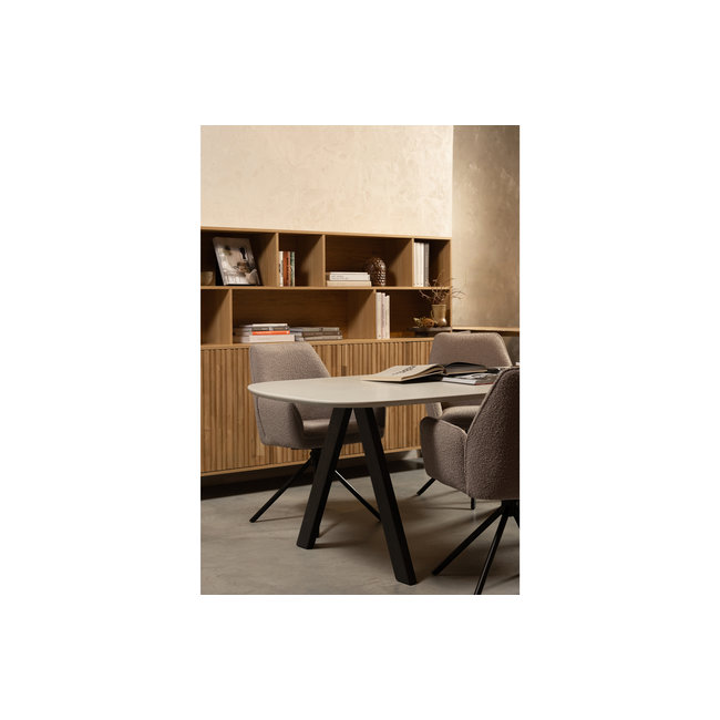 Woood Amber Draaistoel Bouclé Lichtgrijs