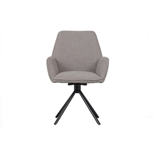 Woood Amber Draaistoel Bouclé Lichtgrijs