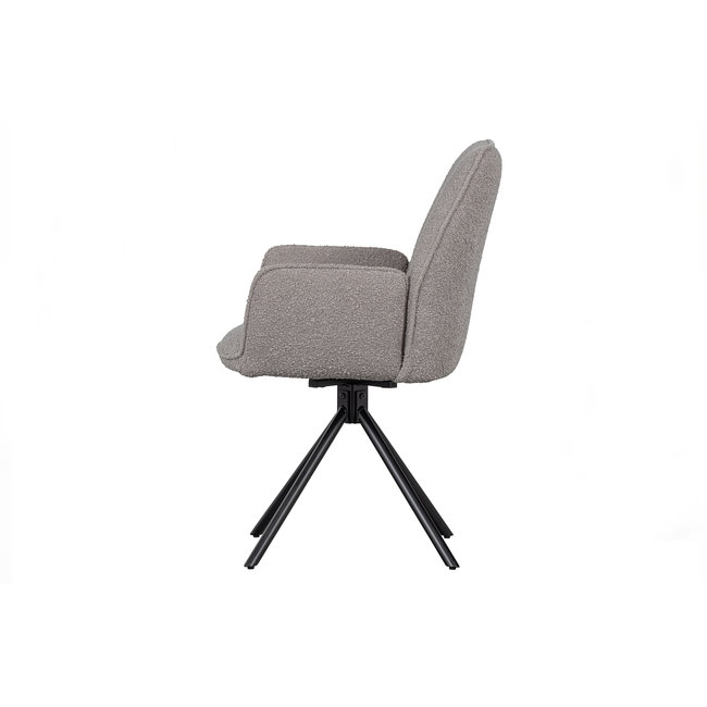 Woood Amber Draaistoel Bouclé Lichtgrijs