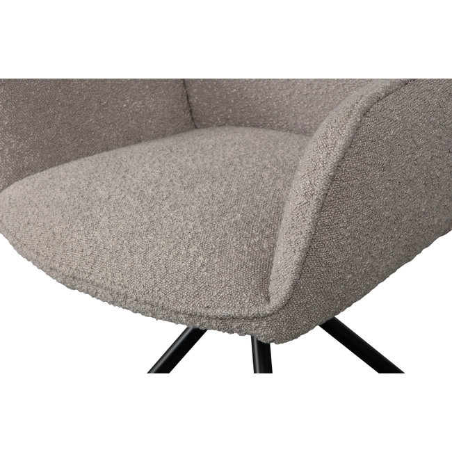 Woood Amber Draaistoel Bouclé Lichtgrijs