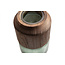 Woood Celeste Vaas Glas/hout Blauw/groen 28x16cm