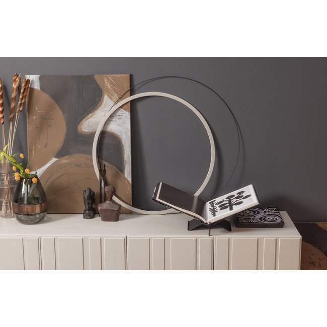 Woood Dave Vaas Glas/hout Blauw/groen 26x19cm