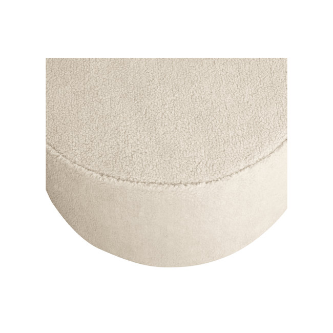 Woood Sara Poef Laag Bouclé Crème 36 x Ø60