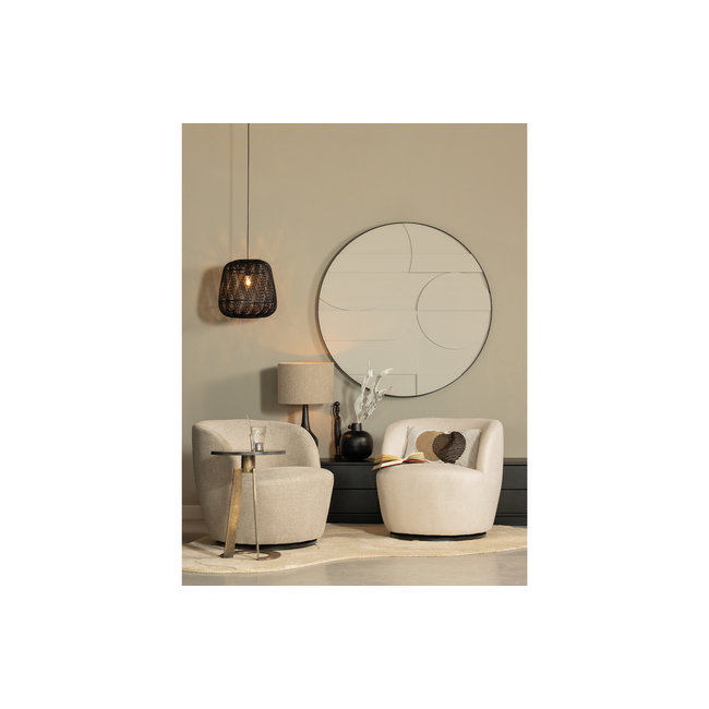 Woood Serra Draaifauteuil Geweven Stof Zand