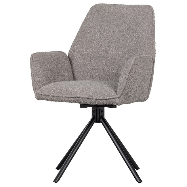 Woood Amber Draaistoel Bouclé Lichtgrijs
