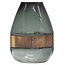 Woood Dave Vaas Glas/hout Blauw/groen 26x19cm