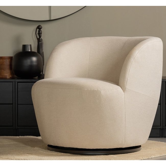Woood Serra Draaifauteuil Geweven Stof Off White