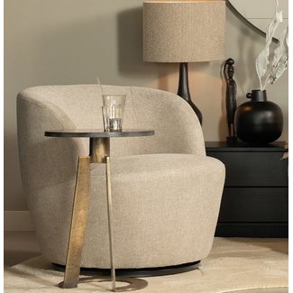 Woood Serra Draaifauteuil Geweven Stof Zand Woood Serra Draaifauteuil Geweven Stof Zand