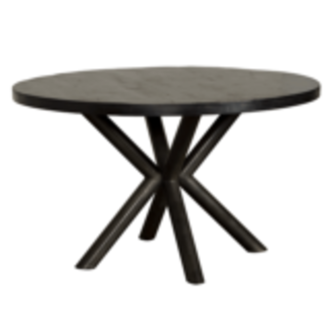 Tower Living Eettafel rond Selva mango zwart Ø 130 cm