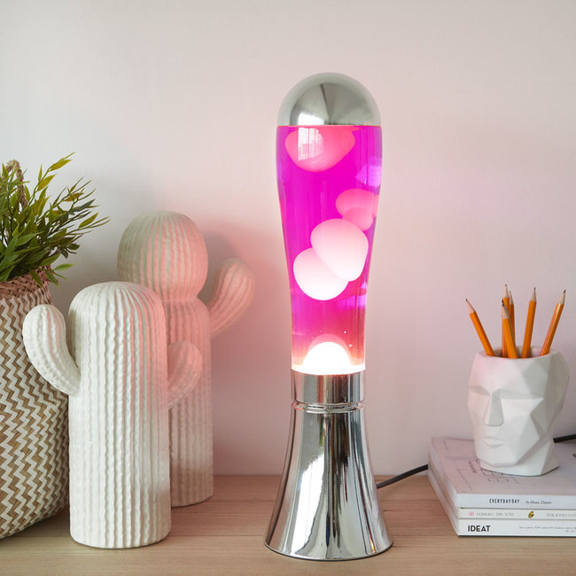 Balvi Lavalamp roze/zilver