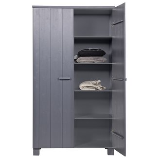 Woood Dennis Kast Grenen Steel Grey Geborsteld [fsc]