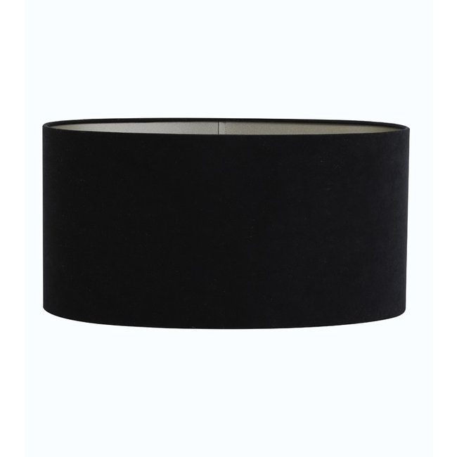 Light en Living Lampenkap ovaal recht VELOURS zwart-taupe - diverse maten