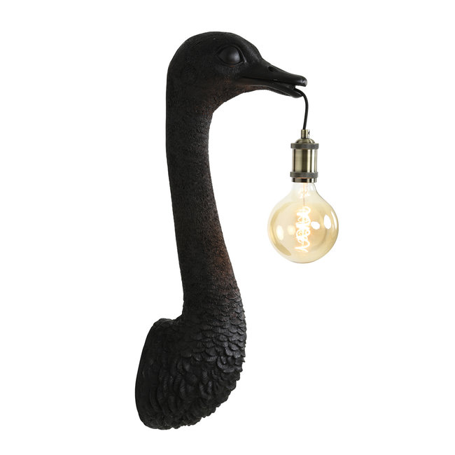 Light en Living Wandlamp Struisvogel goud of zwart - 2 maten