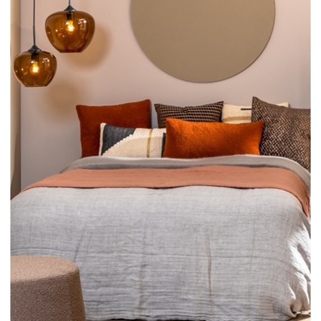 Light en Living Hanglamp MAYSON  zwart+glas bruin - Diverse maten