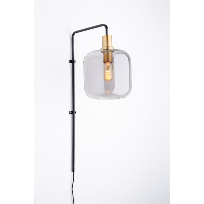 Light en Living Wandlamp 35x21x70 cm LEKAR antiek  brons+smoke glas