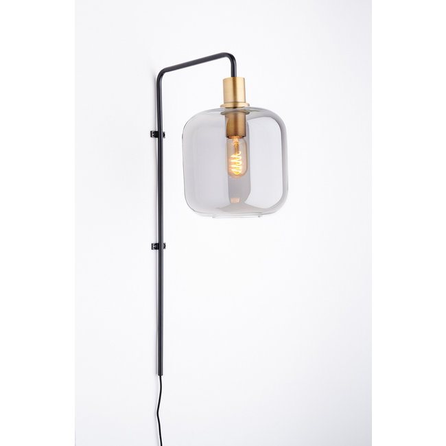 Light & Living Wandlamp 35x21x70 cm LEKAR antiek  brons+smoke glas