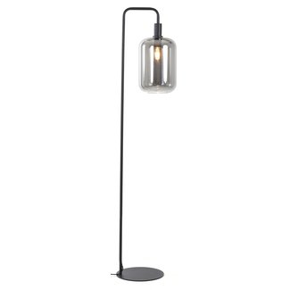 Light en Living Vloerlamp 32x28x155 cm LEKAR zwart+smoke glas hoog