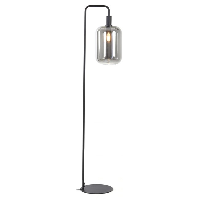 Light & Living Vloerlamp 32x28x155 cm LEKAR zwart+smoke glas hoog